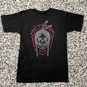 Active Ride Shop Tee Shirt Black Grey Skull Graphic Short Sleeve Men’s Small